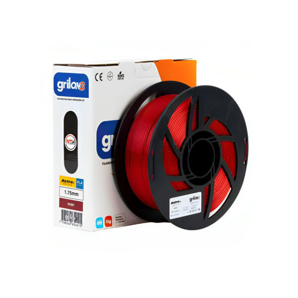 Filamento Pla Astra Glitter 1,75mm Grilon3 1kg Color Roby