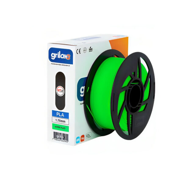 Filamento Impresora 3d Pla 1.75mm Grilon 3 Pla Ingeo 1kg Verde Fluo