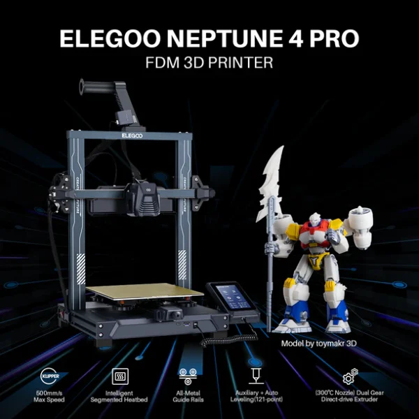 ELEGOO Impresora 3D Neptune-4PRO FDM firmware Klipper extrusora directa